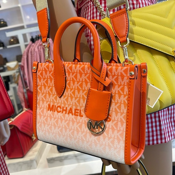 Michael Kors Mirella Extra-Small Ombré Logo Crossbody XBODY Shopper 
Poppy 
NWT - Picture 5 of 16